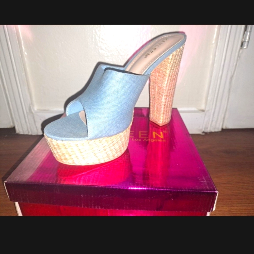 DDK Blue Denim Heels